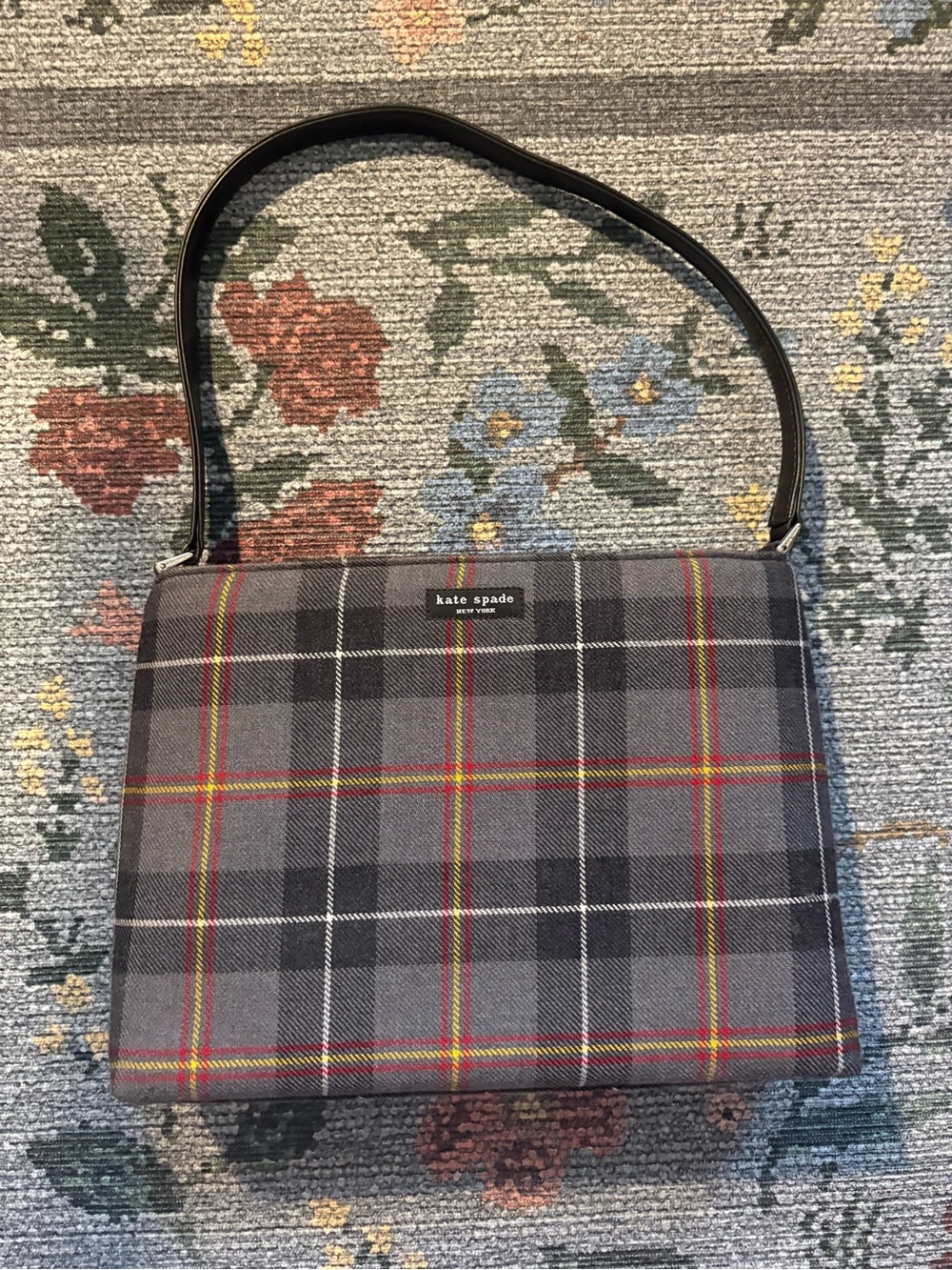 VINTAGE Kate Spade 1998 Gray Plaid Shoulder Bag